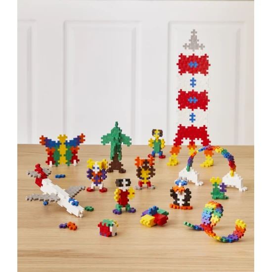 Plus-Plus Basic Box – 600 dielikov v základných farbách v plastovom boxe s návodom