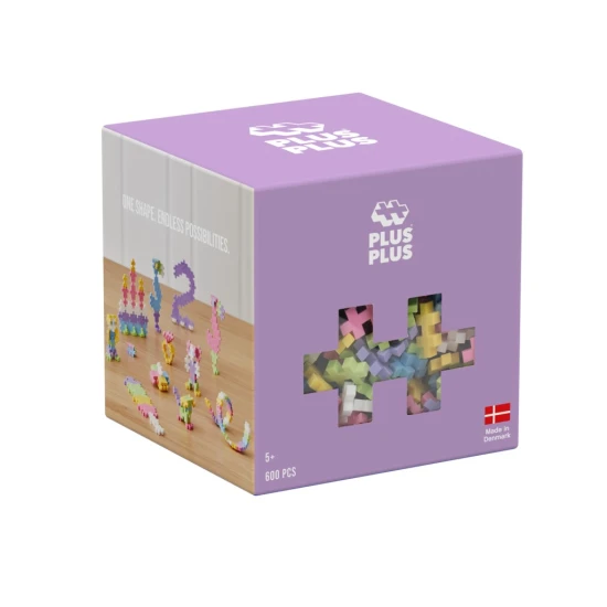 Plus-Plus Pastel – 600 pastelových dielikov s brožúrou, kreatívna stavebnica pre deti od 5 rokov