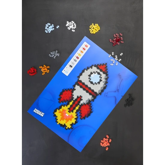 Kreatívna sada Plus-Plus – Skladaj podľa čísel Raketka – 500 dielikov, mozaika rakety