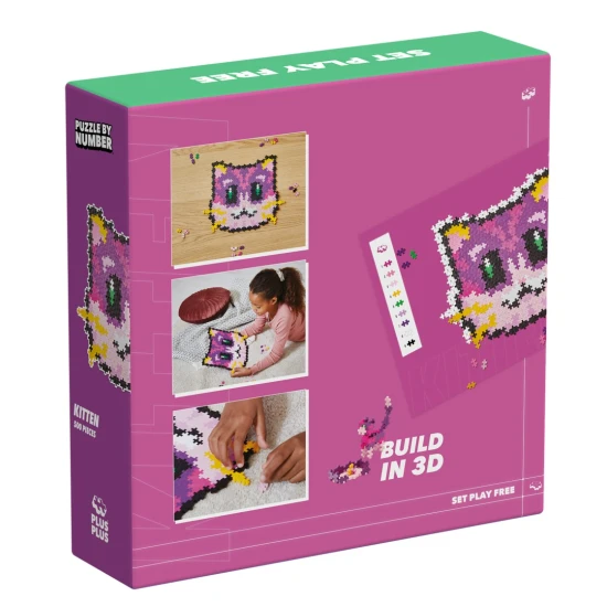 Kreatívna sada Plus-Plus – Skladaj podľa čísel Mačička – 500 dielikov, mozaika mačičky
