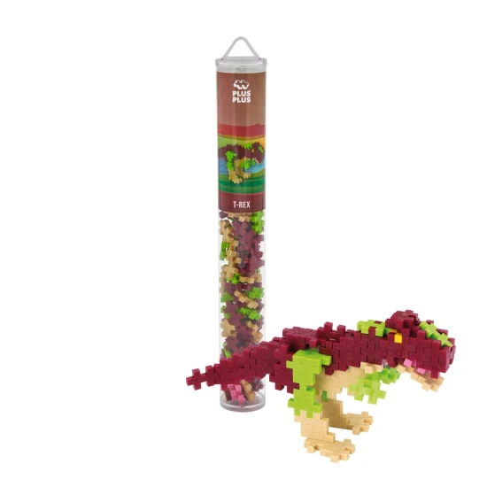Plus-Plus T-Rex – 100 dielikov v tubuse s návodom na stavbu dinosaura pre deti od 5 rokov