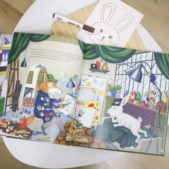 Zajac hľadá najlepšieho umelca na vytvorenie portrétu pre krásnu lasičku.