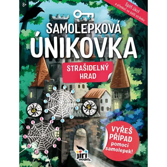 Samolepková únikovka pre deti, strašidelný hrad, riešenie úloh a hľadanie stôp s pomocou samolepiek.
