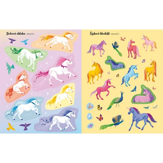 Samolepkový zošit s jednorožcami a magickými nálepkami