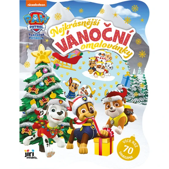 Nejkrásnější vánoční omalovánky se samolepkami - Tlapková patrola – 24 strán omaľovánok a 4 listy samolepiek