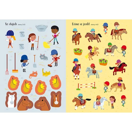 S touto samolepkovou knižkou sa detičky zabavia s nálepkami a spoznajú mnoho koní a poníkov. 