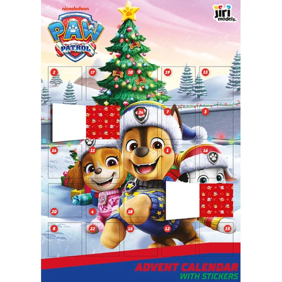 Adventný kalendár so samolepkami Labková patrola – Jiri Models 4734-4