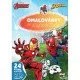 Tento zošit prináša kombináciu omalovánok a samolepiek so známymi postavami z Marvel sveta.