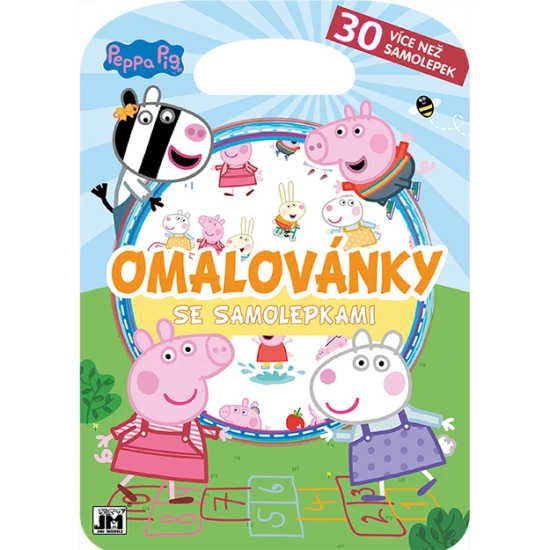 Omalovánky so samolepkami obsahujú 24 strán s viac ako 30 samolepkami s prasiatkom Peppa Pig.
