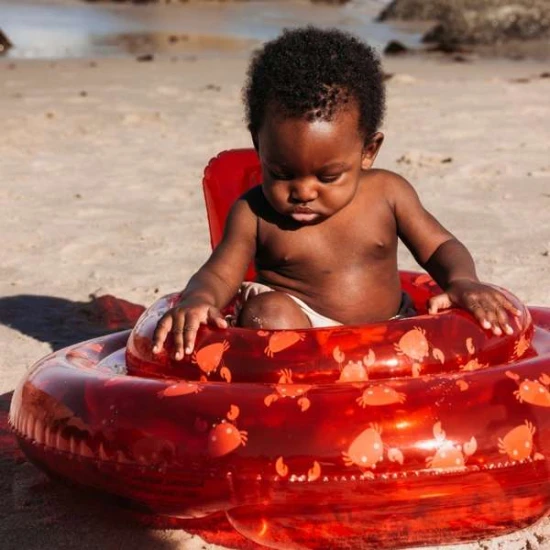 Nafukovacie koleso pre bábätká Oh Crab Swim Essentials so sedákom a krabím motívom