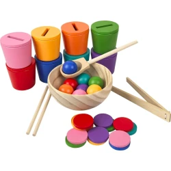 Guľôčky, mince a kalíšky Dúhové 8 farieb