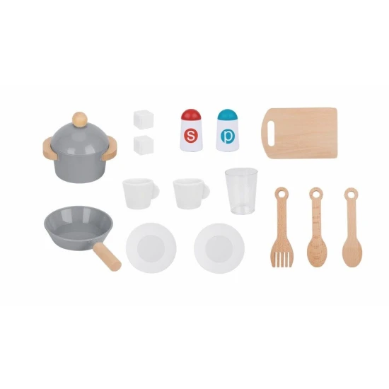 Detska drevena kuchynka velka so svetlom a doplnkami z FSC dreva