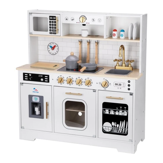 Detska drevena kuchynka velka so svetlom a doplnkami z FSC dreva