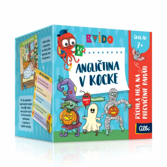 Kvído Angličtina v kocke sú obrázkové kartičky pre deti od 7 rokov.