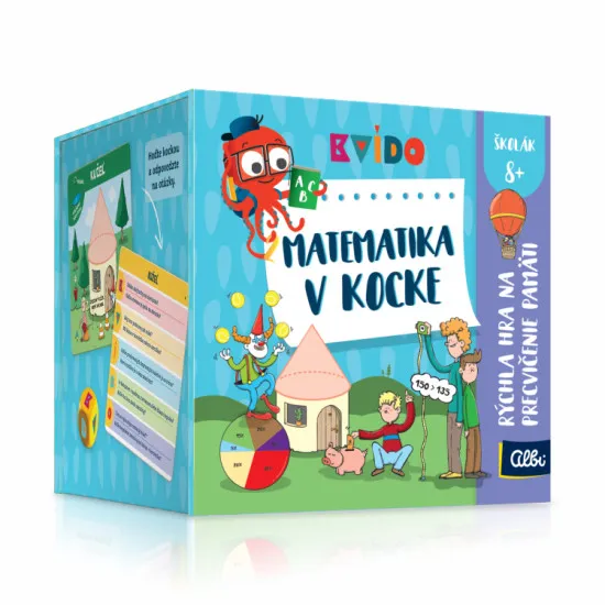 Kvído Matematika v kocke sú obrázkové kartičky pre deti od 8 rokov.