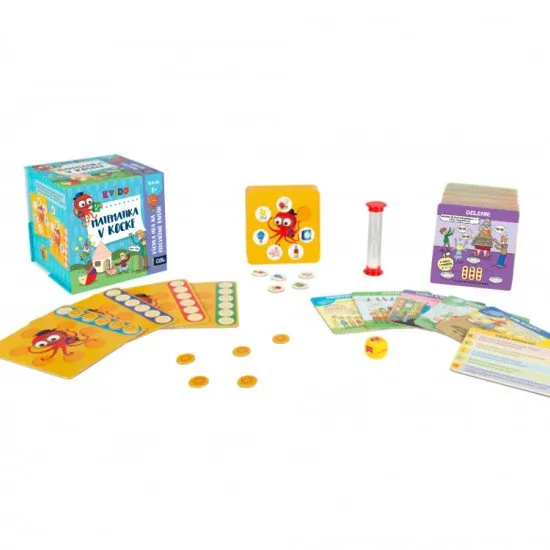 Kvído Matematika v kocke sú obrázkové kartičky pre deti od 8 rokov.