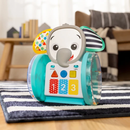 Baby Einstein Hudobný slon Váľajte sa, skúmajte a učte sa s interaktívnou plaziacou hračkou Baby Einstein.