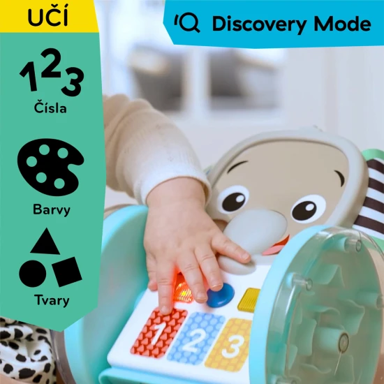 Baby Einstein Hudobný slon Váľajte sa, skúmajte a učte sa s interaktívnou plaziacou hračkou Baby Einstein.
