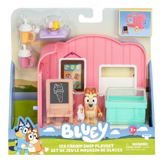 Bluey Obchod so zmrzlinou – mini hracia súprava s figúrkou Bingo a doplnkami.