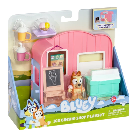 Bluey Obchod so zmrzlinou – mini hracia súprava s figúrkou Bingo a doplnkami.
