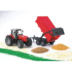 Farmer traktor Massey Ferguson s prívesom