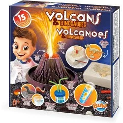 Vulkán a vykopávka dinosaura