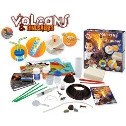 Vulkán a vykopávka dinosaura