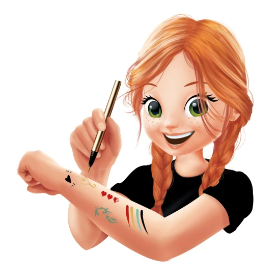 Zlaté tetovanie na telo s kreatívnou sadou Tetovacie perá Gold