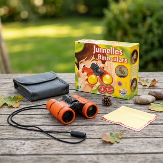 Detský ďalekohľad so zväčšením 4x a veľkosťou objektívu 32mm, určený na pozorovanie zvierat a prírody. 