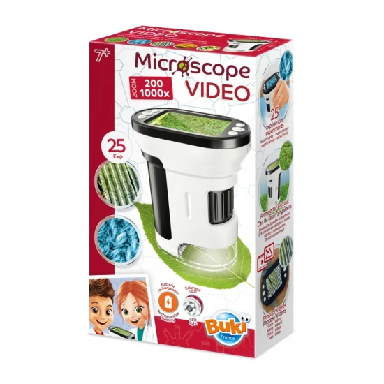 Prenosný video mikroskop Buki s obrazovkou pre deti