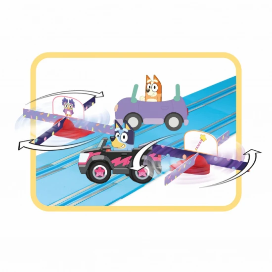 Autodráha Carrera FIRST s autíčkami Bluey a Bingo, detská pretekárska dráha s rovinkami, zákrutami a vrtuľami