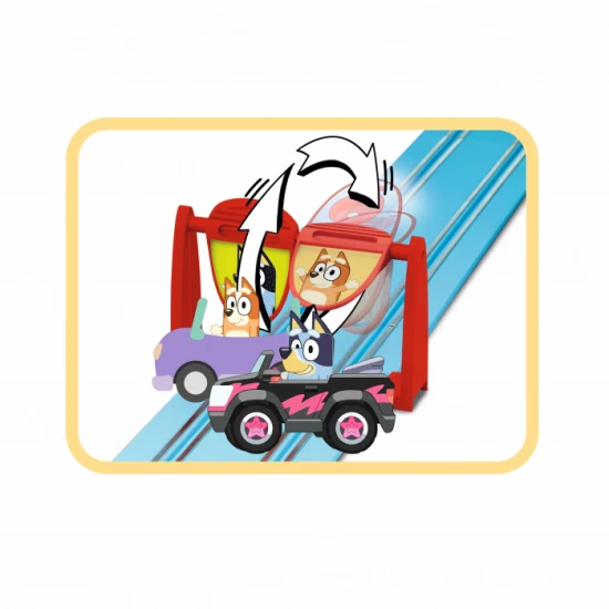 Autodráha Carrera FIRST s autíčkami Bluey a Bingo, detská závodná dráha s rovinkami, zákrutami a bránkami