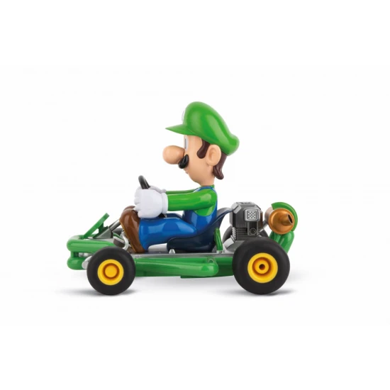 RC motorka Carrera Luigi s postavičkou z Nintendo, jazdiaca rýchlosťou 9 km/h.