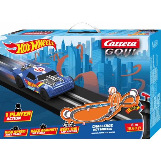Autodráha Carrera GO Challenger Hot Wheels s autíčkom Night Shifter na 6 m dlhej trati.