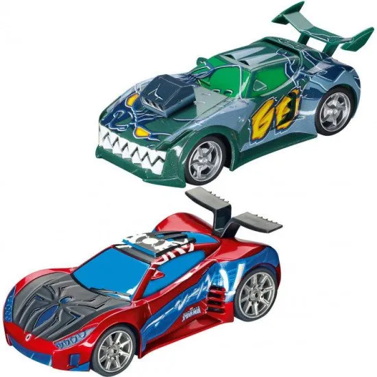Autodráha Carrera GO Spiderman s autíčkami Spiderman a Goblin, ideálna pre deti.