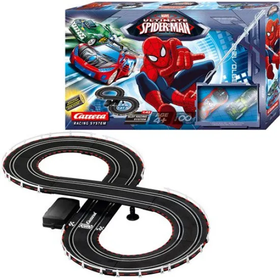 Autodráha Carrera GO Spiderman s autíčkami Spiderman a Goblin, ideálna pre deti.