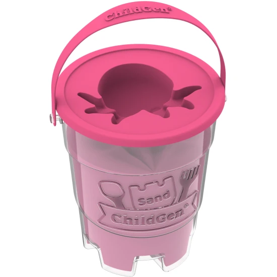 ChildGen Magický piesok vo vedierku Pink 500 g – prírodný, antibakteriálny a voňavý kinetický piesok pre deti.