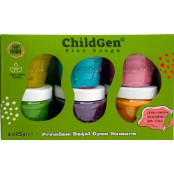 Plastelína s trblietkami v kelímku 6 ks