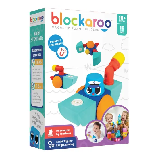 Mäkká stavebnica pre najmenších Blockaroo Loď 10 ks.