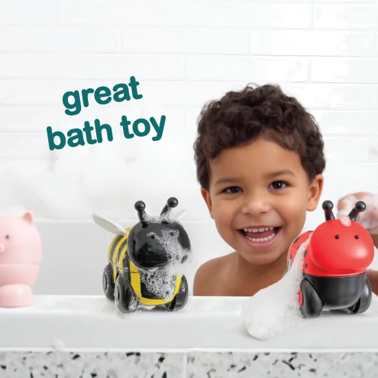 Magnetické zvieratká Magimals Wheely – drevená hračka Lienka a Včela na kolieskach s magnetickými časťami