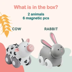 Magnetické zvieratká Magimals Wheely Zajac / Krava