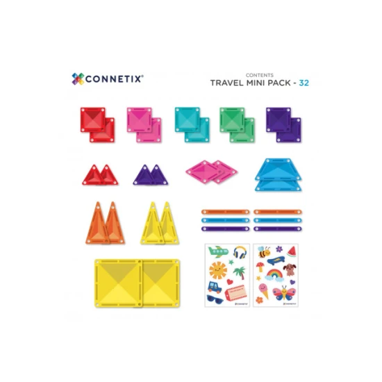 Connetix Magnetická stavebnica Travel Mini Pack 32 dielov