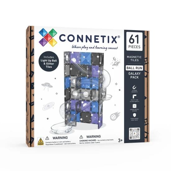 Connetix Magnetická stavebnica Ball Run Galaxy Pack 61 dielov Connetix Magnetická stavebnica Ball Run Galaxy Pack 61 dielov