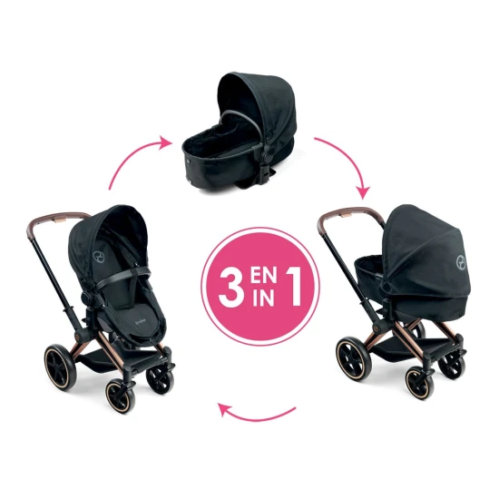 Kočík Cybex Black 3 v 1 pre bábiky 36-42 cm CO142070