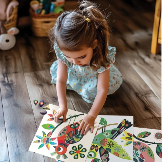 Kreatívna súprava pre deti Tvorenie s nálepkami Vtáčiky 3+