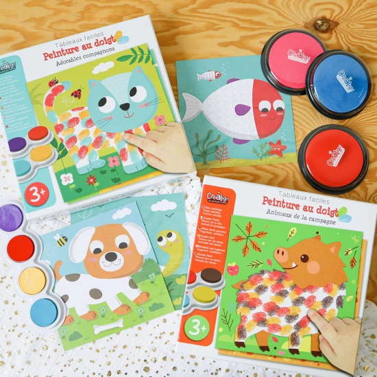 Kreatívna súprava pre deti Prstové farby Domáce zvieratá