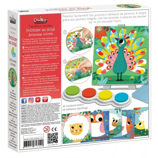 Kreatívna súprava pre deti Prstové farby Zvieratá