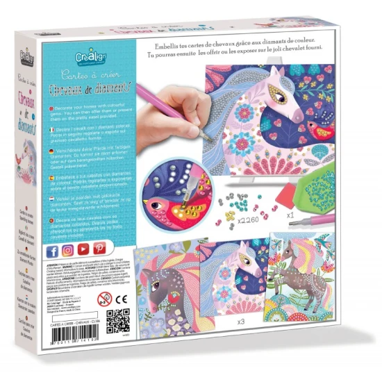 Kreatívna sada pre deti Diamantové maľovanie Kone Crea Lign