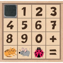 Drevené pečiatky Zvieratá a čísla 15 ks