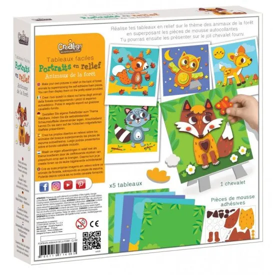Kreatívna súprava pre deti Penová mozaika Lesné zvieratá Crea Lign